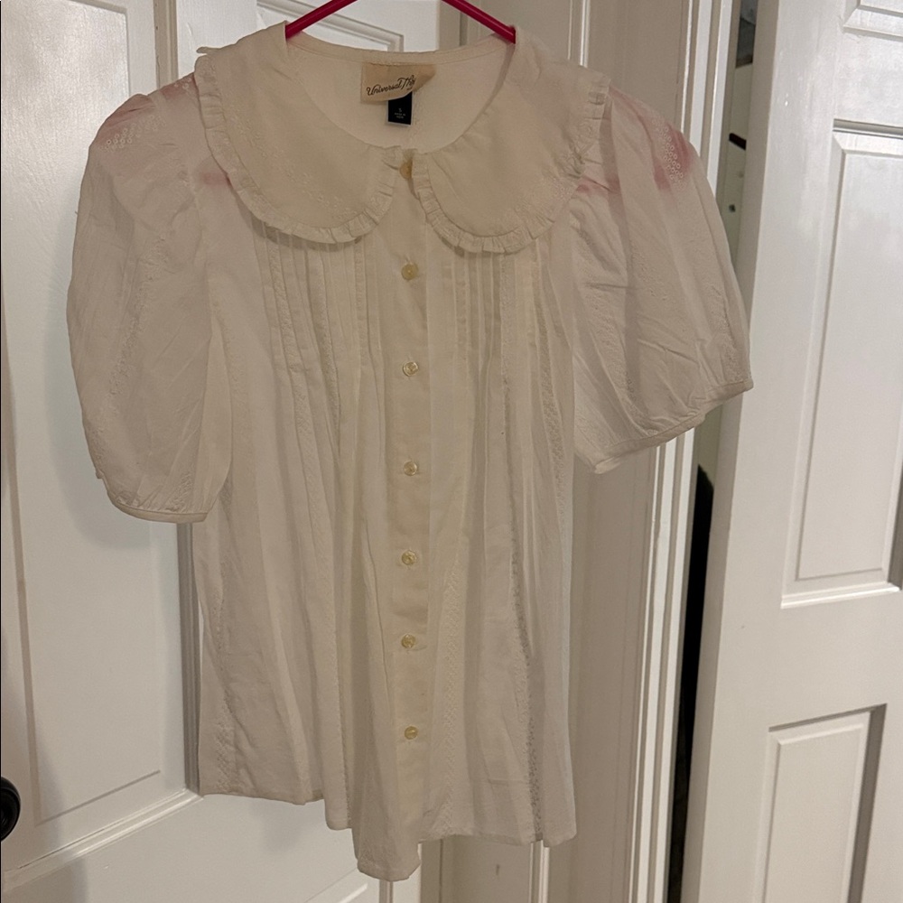 Universal Thread Cream Blouse with Puff Sleeves